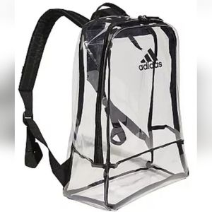 ADIDAS CLEAR 17.5" GYM SCHOOL BACKPACK 100% TPU BAG BLACK 19L PVC FREE NWT $60